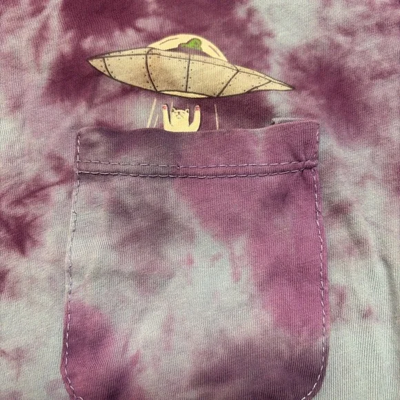 RIPNDIP Tie Dye Pocket Tee (Hidden Cat UFO Graphic) Size XS 1992 - Picture 2 of 5
